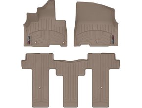 Коврики Weathertech Beige для Kia Carnival (mkIV) 2020→ (8 мест)(1-2 ряд) - Фото 1