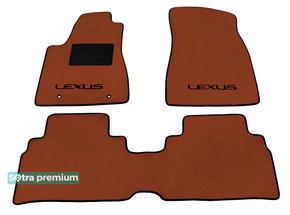 Двухслойные коврики Sotra Premium Terracotta для Lexus RX (mkII)(подлокотник сдвинут вперед) 2003-2008