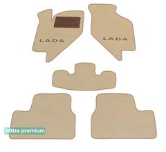 Двошарові килимки Sotra Premium Beige для Лада Калина (11183) 2003-2013 - Фото 1