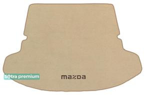 Двухслойные коврики Sotra Premium Beige для Mazda CX-9 (mkI)(сложенный 3 ряд)(багажник) 2007-2015