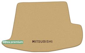 Двухслойные коврики Sotra Premium Beige для Mitsubishi Outlander (mkIII)(5 мест)(с сабвуфером)(багажник) 2012-2021