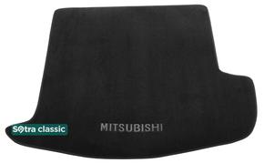 Двошарові килимки Sotra Classic 7mm Black для Mitsubishi Outlander (mkIII)(5 місць)(с сабвуфером)(багажник) 2012-2021