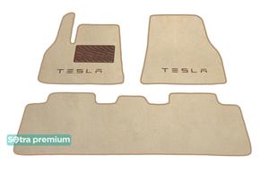 Двошарові килимки Sotra Premium Beige для Tesla Model Y (mkI) 2020→