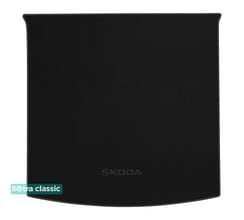 Двошарові килимки Sotra Classic 7mm Black для Skoda Kodiaq (mkI)(5 місць)(із запаскою)(верхній)(багажник) 2016-2023