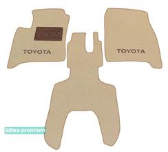 Двухслойные коврики Sotra Premium Beige для Toyota Avensis Verso (mkII)(1 ряд) 2001-2009 АКПП