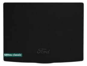 Двухслойные коврики Sotra Classic Black для Ford Focus (mkIV)(хетчбек)(верхний)(с запаской)(багажник) 2018→
