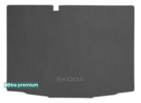 Двухслойные коврики Sotra Premium Grey для Skoda Fabia (mkIII)(хетчбэк)(нижний уровень)(багажник) 2014-2021