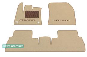 Двухслойные коврики Sotra Premium Beige для Peugeot Rifter (mkIII)(пассажир без регулировок)(овальные клипсы)(1-2 ряд) 2018→