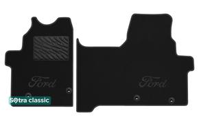 Двошарові килимки Sotra Classic 7mm Black для Ford Tourneo / Transit Custom (mkII) 2023→ (МКПП)(1 ряд - 3 місця)(1 ряд)