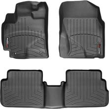 Коврики Weathertech Black для Toyota Corolla (E140) 2006-2013 / Matrix (mkII) 2008-2014; Pontiac Vibe (mkII) 2009-2010 (USA)(2WD)(АКПП)(с воздуховодами под сидениями)