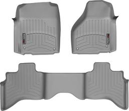 Коврики Weathertech Grey для Dodge Ram (mkIV) 2012-2018 (Quad Cab)(c длинной консолью)(4 крепежных крючка)