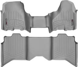 Коврики Weathertech Grey для Dodge Ram (mkIV) 2012-2018 (Crew Cab)(без рычага 4x4)(с короткой консолью)(4 крепежных крючка)