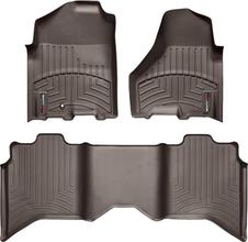 Коврики Weathertech Choco для Dodge Ram (mkIV) 2009-2012 (Crew Cab)(без PTO)(c длинной консолью)(1 крепежный крючок)