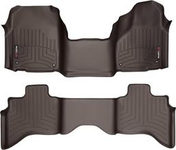 Коврики Weathertech Choco для Dodge Ram (mkIV) 2012-2018 (Quad Cab)(без рычага 4x4)(с короткой консолью)(4 крепежных крючка)