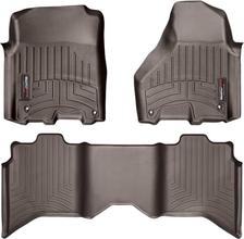 Коврики Weathertech Choco для Dodge Ram (mkIV) 2012-2018 (Crew Cab)(c длинной консолью)(4 крепежных крючка)