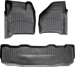 Коврики Weathertech Black для Ford Super Duty (mkI) 1999-2007 (SuperCrew)(АКПП)(без рычага 4x4)(без консоли на 2 ряду)(без PTO)