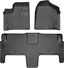 Килимки Weathertech Black для Chrysler Town & Country (mkV); Dodge Grand Caravan (mkV); Lancia Voyager (mkI) 2007-2011 (2 ряд - два Swivel & Go сидіння)(1-2 ряд)