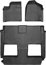 Килимки Weathertech Black для Chrysler Town & Country (mkV); Dodge Grand Caravan (mkV); Lancia Voyager (mkI) 2007-2011 (2 ряд - два Stow & Go сидіння)(1-2-3 ряд)
