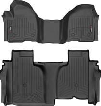 Килимки Weathertech Black для Chevrolet Silverado (mkIV) 2019→; GMC Sierra (mkV) 2019→ (Double Cab)(1 ряд - 3 місця)(без сховища під 2 поряд)