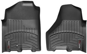 Коврики WeatherTech Black для Dodge Ram (mkIV) 2009-2012 (Crew/Mega Cab)(без PTO)(c длинной консолью)(1 крепежный крючок)(1 ряд)