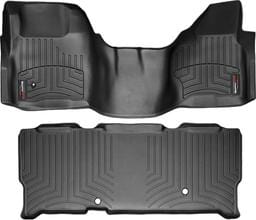 Коврики Weathertech Black для Ford Super Duty (mkII) 2008-2010 (SuperCab)(АКПП)(без рычага 4x4)(1 ряд - цельный)