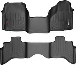 Килимки Weathertech Black для Dodge Ram (mkIV) 2012-2018 (Quad Cab)(без важеля 4x4)(з короткою консоллю)(4 кріпильні гачки)
