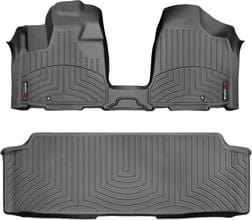Коврики Weathertech Black для Dodge Grand Caravan (mkV) 2012-2020 (без консоли)(2 ряд - 3 места)(не Stow & Go / Swivel & Go сидения)(1-2 ряд)