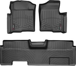 Килимки Weathertech Black для Ford F-150 (mkXII) 2010-2014 (SuperCab)(без важеля 4x4)(коротка консоль або без)(з повітроводами ззаду)(4 кріплення)