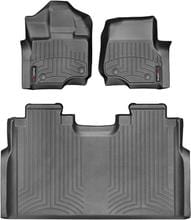 Килимки Weathertech Black для Ford F-150 (mkXIII) 2014-2020 (SuperCrew)(1 ряд - роздільний)(1 ряд - 3 місця)