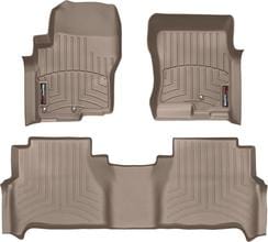 Коврики Weathertech Beige для Nissan Navara (D40) 2008-2015; Suzuki Equator (mkI) 2008-2015 (double cab)(без Rockford System)(3 крепления) - Фото 1