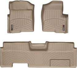 Коврики Weathertech Beige для Ford F-150 (mkXII) 2008-2010 (SuperCab)(без рычага 4x4)(с короткой консолью или без)(1 крепежный крючок) - Фото 1