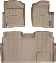 Коврики Weathertech Beige для Ford F-150 (mkXII) 2008-2010 (SuperCrew)(без рычага 4x4)(короткая консоль)(1 крепежный крючок)