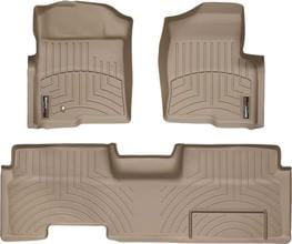 Коврики Weathertech Beige для Ford F-150 (mkXII) 2008-2010 (SuperCab)(без рычага 4x4)(большая консоль)(1 крепежный крючок) - Фото 1