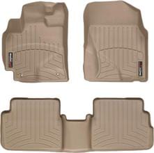 Килимки Weathertech Beige для Toyota Corolla (E140) 2006-2013 / Matrix (mkII) 2008-2014; Pontiac Vibe (mkII) 2009-2010 (USA)(2WD)(АКПП)(з повітропроводами під сидіннями) - Фото 1