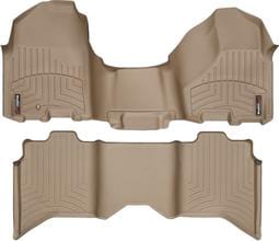 Коврики Weathertech Beige для Dodge Ram (mkIV) 2009-2012 (Crew Cab)(без рычага 4x4)(без PTO)(с короткой консолью)(1 крепежный крючок)