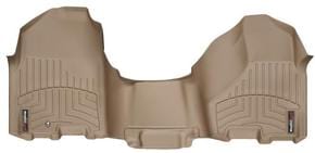 Коврики Weathertech Beige для Dodge Ram (mkIV) 2009-2012 (Crew Cab)(без рычага 4x4)(без PTO)(с короткой консолью)(1 крепежный крючок)(1 ряд)