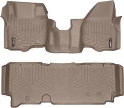 Килимки Weathertech Beige для Ford Super Duty (mkIII) 2011-2012 (SuperCab)(АКПП)(без важеля 4x4)(1 ряд - цілісний)(без пластику під ліву ногу) - Фото 1