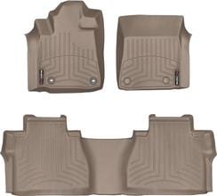 Коврики Weathertech Beige для Toyota Tundra (mkII) 2014-2021 (Double Cab)(с органайзерами под 2 рядом) - Фото 1