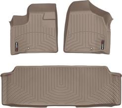 Коврики Weathertech Beige для Dodge Grand Caravan (mkV) 2012-2020 (с консолью)(2 ряд - 3 места)(не Stow & Go / Swivel & Go сидения)(1-2 ряд)