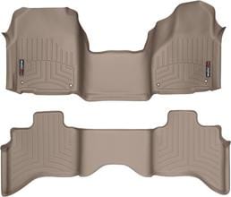 Коврики Weathertech Beige для Dodge Ram (mkIV) 2012-2018 (Quad Cab)(без рычага 4x4)(с короткой консолью)(4 крепежных крючка)