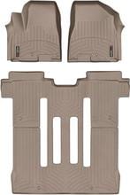 Коврики Weathertech Beige для Kia Carnival (mkIII) 2014-2021 (2 ряд - съёмное центральное сиденье)(без развлекательной системой сзади)(1-2-3 ряд) - Фото 1