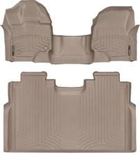 Коврики Weathertech Beige для Ford F-150 (mkXIII-mkXIV) 2014→ (SuperCrew)(1 ряд - цельный)(1 ряд - 3 места)