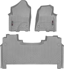 Коврики Weathertech Grey для Dodge Ram (mkV) 2019→ (Crew Cab)(1 ряд - 2 места)(с хранилищем под 2 рядом)