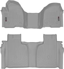 Коврики Weathertech Grey для Chevrolet Silverado (mkIV) 2019→; GMC Sierra (mkV) 2019→ (Crew Cab)(1 ряд - 3 места)(с хранилищем под 2 рядом)