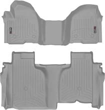 Коврики Weathertech Grey для Chevrolet Silverado (mkIV) 2019→; GMC Sierra (mkV) 2019→ (Double Cab)(1 ряд - 3 места)(без хранилища под 2 рядом)