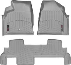 Коврики WeatherTech Grey для Chevrolet Traverse; GMC Acadia; Buick Enclave (mkI)(1 twist fixing)(1-2 row)(2 row bench seat) 2007-2017