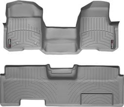 Коврики Weathertech Grey для Ford F-150 (mkXII) 2010-2014 (SuperCab)(без рычага 4x4)(1 ряд - цельный)(без консоли)(с воздуховодами сзади)(2 крепления)