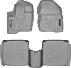 Коврики Weathertech Grey для Lincoln MKT (mkI) 2009-2019 (без холодильника)(2 круглых крепления)(1-2 ряд) - Фото 1