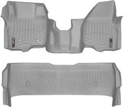 Килимки Weathertech Grey для Ford Super Duty (mkIII) 2011-2012 (SuperCrew)(АКПП)(без важеля 4x4)(1 ряд - цілісний)(без пластику під ліву ногу) - Фото 1