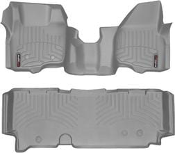 Килимки Weathertech Grey для Ford Super Duty (mkIII) 2011-2012 (SuperCab)(АКПП)(без важеля 4x4)(1 ряд - цілісний)(без пластику під ліву ногу) - Фото 1